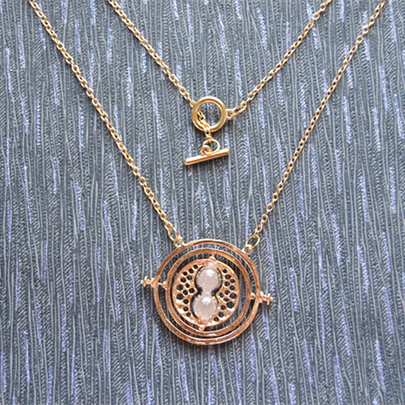 Harry Potter Deathly Hallows Necklace,rose Gold Yellow Necklace Time Turner Converter Necklace
