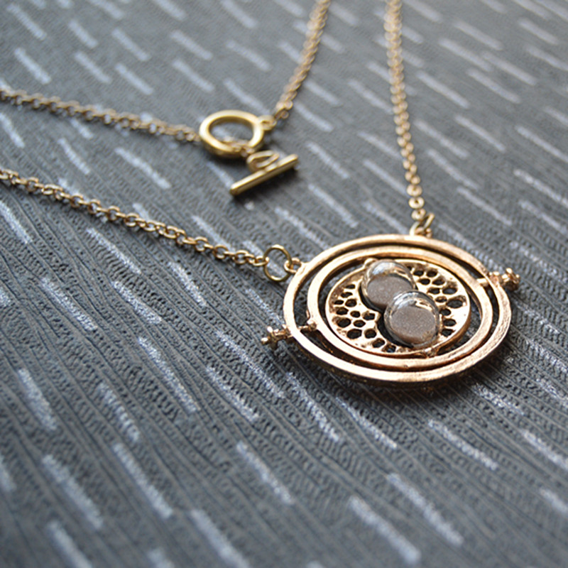 Harry Potter Deathly Hallows Necklace,rose Gold Yellow Necklace Time Turner Converter Necklace