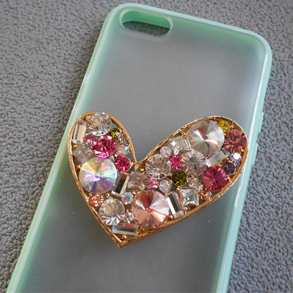 Studded Rhinestone Hard Iphone 5/5s Mint Green Transparent Frosted Case ...